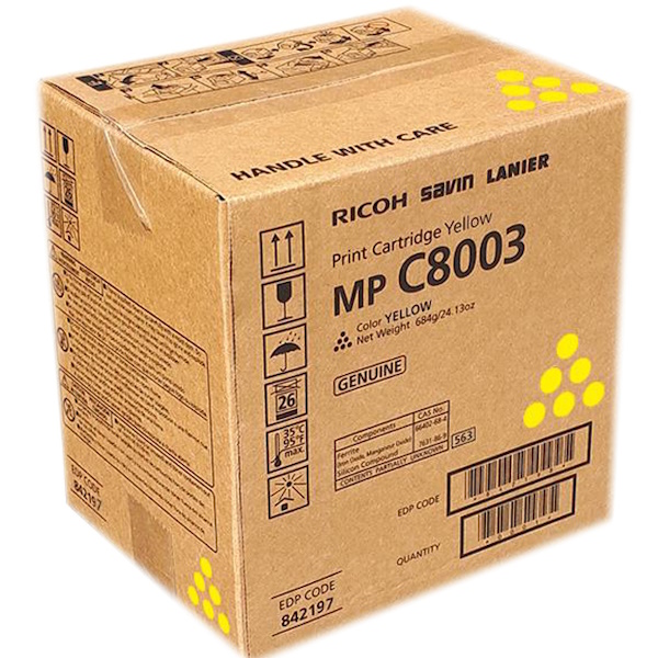 Toner RICOH MPC6503 MPC8003 amarillo 26.000p. (842197) Toner RICOH MPC6503 MPC8003 amarillo 26.000p. (842197)