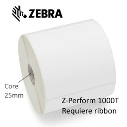(12) Rollos etiquetas ZEBRA Z-Perform 1000T core25mm 70x38mm 12x1790et (requiere ribbon)