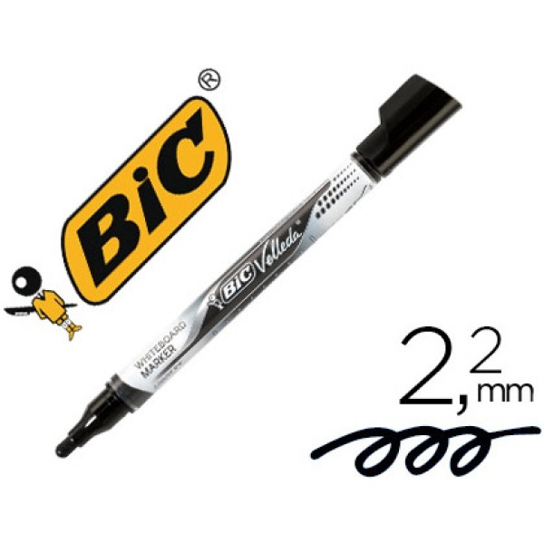 Rotulador BIC negro Liquid Pocket Pizarra Velleda  punta redonda 2.2 mm.