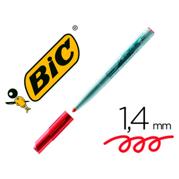 Rotulador BIC rojo para pizarra Velleda punta redonda 1,4mm (7526)