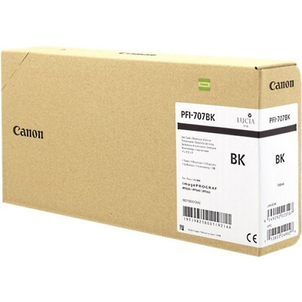 C.t. CANON PFI-707BK negro 700ml IPF830 IPF840 IPF850