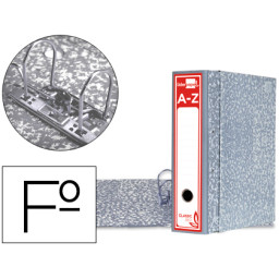 Archivador AZ LIDERPAPEL de palanca FOLIO Lomo ancho Gris / Rojo C/caja