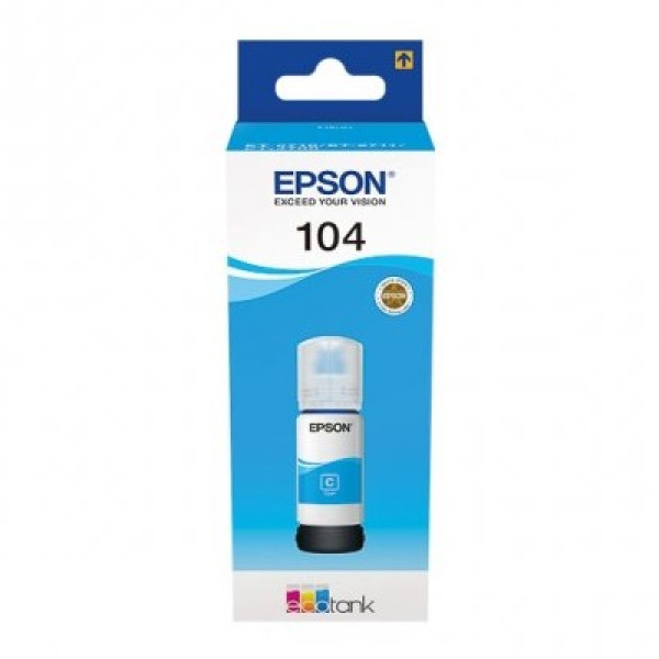 EPSON 104 EcoTank cyan ink bottle 70ml. EcoTank ET2710 ET2711 ET4800