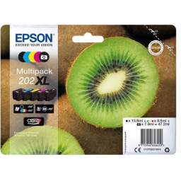 (5) C.t.EPSON #202XL negro 13,8ml XP6000 XP6005 (kiwi) Multipack 5-colores
