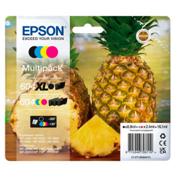 (4) Multipack C.t. EPSON negro 604XL+color 604  XP2200 WF2910DWF  8,9ml+(3x2,4ml) (Piña)