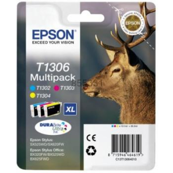 (3) C.t.EPSON St.Off.BX320 B42WD WF3010 CMY (XL)(ciervo) PACK 3-COLORES