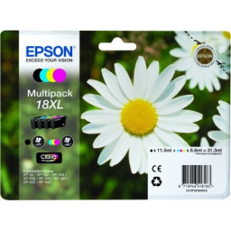 (4) C.t. EPSON #18XL XP102 XP205 XP302 XP305 KCMY XP405 450p.alta cap.(margarita) PACK 4-COLORES