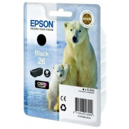 C.t.EPSON #26 XP600 XP605 XP610 XP705 XP805 negro 220p. baja capacidad (oso polar)