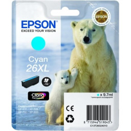 C.t.EPSON #26XL XP600 XP605 XP610 XP705 XP805 cian 700p. alta capacidad (oso polar)