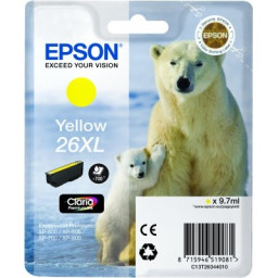 C.t.EPSON #26XL XP600 XP605 XP610 XP705 XP805 amarillo 700p. alta capacidad (oso polar)