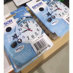 C.t.EPSON #27XL negro WF3620 WF3640 WF7110 (despertador) *blister dañado. interior sin abrir*