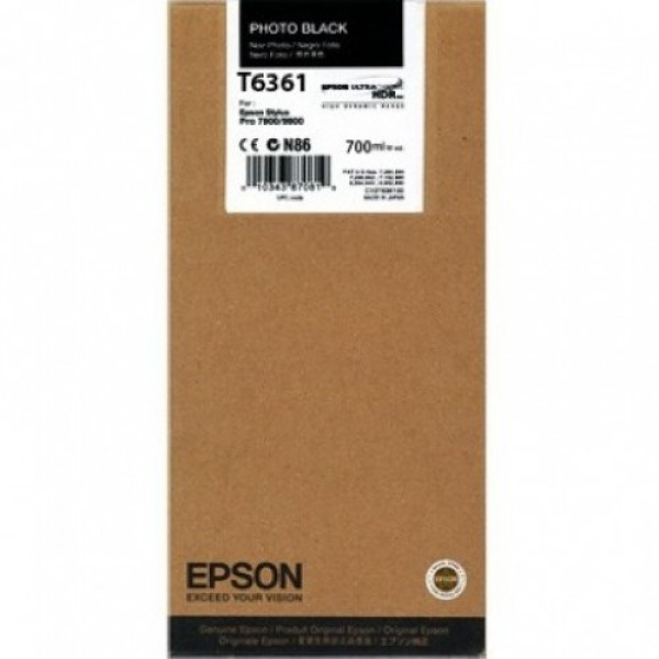C.t.EPSON T6361 negro foto (photo black) 700ml. St-Pro7700 7890 7900 9700 9890 9900