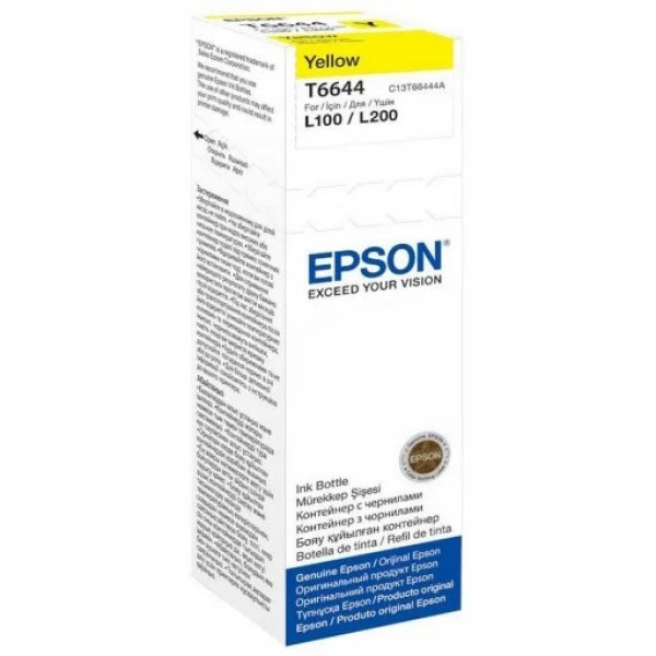EPSON 664Y EcoTank amarillo ink bottle 70ml. L355 L365 ET555 ET2600 ET4500 ET4550 ET14000