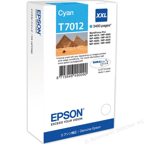 C.t.EPSON cian WP4015 WP4025 WP4095 WP4515 WP4525 WP4535 WP4545 WP4595  3400p. (XXL) (pirámide) 