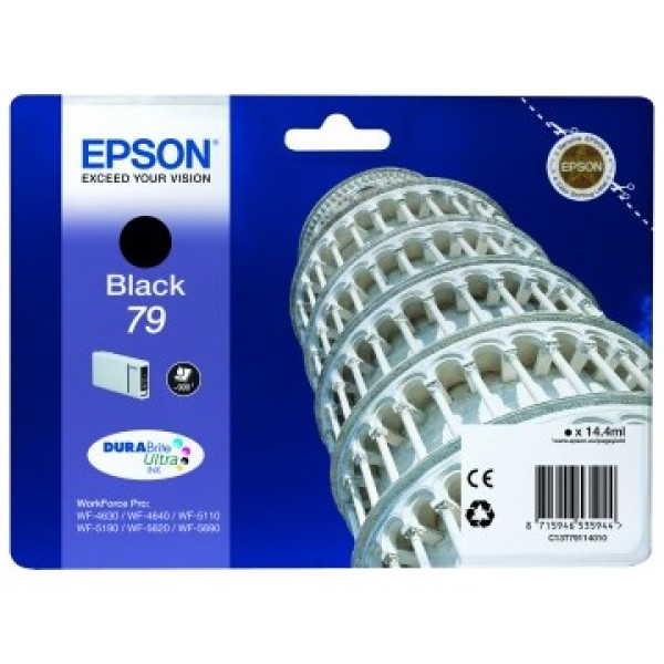 C.t. EPSON #79 negro WorkForce Pro WF 5xxx WF4630 WF4640 WF5110 WF5190 WF5620 WF5690 (T.Pisa)
