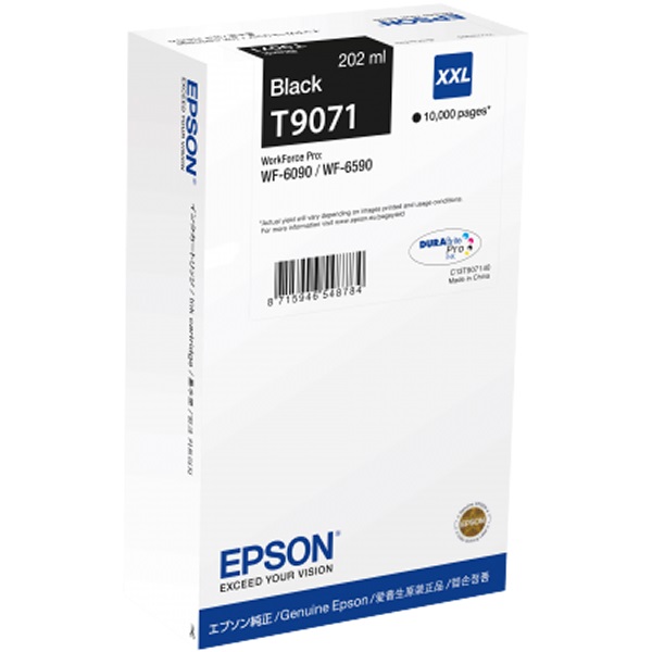 C.t.EPSON #T9071 WF6090 WF6590 XXL negro WorkForce WF-6xxx (T907140) #