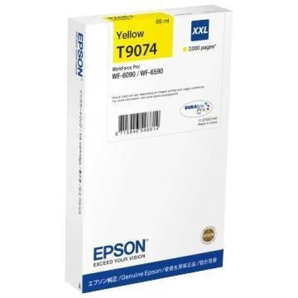 C.t.EPSON #T9074 WF6090 WF6590 XXL amarillo WorkForce WF-6xxx (T907440)