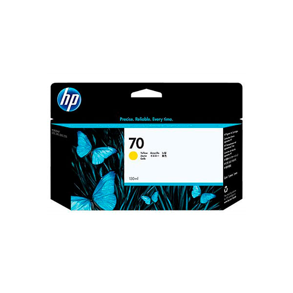 C.t.HP #70 amarillo con tinta Vivera de 130 ml.