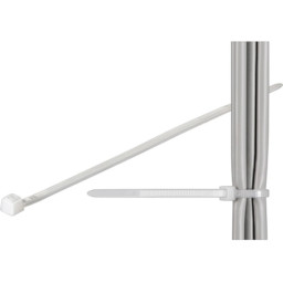 (100) Bridas MICROCONNECT 100mm x 2,5mm para exteriores, resistente hasta 8,1Kg, blanca