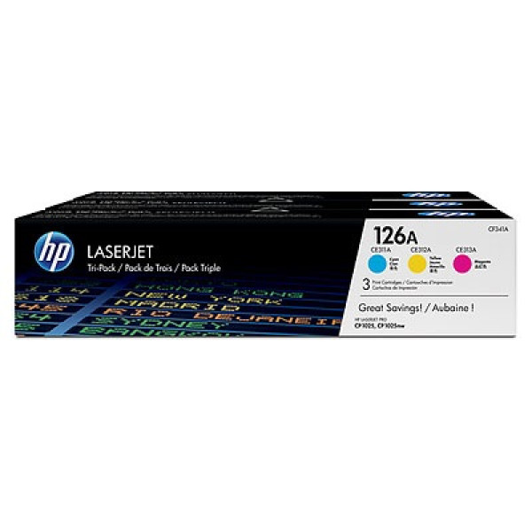 (3) Toner HP #126A LjC.CP1025 Pro100 M175  3x1.000p. - MULTIPACK 3-COLORES C/M/Y