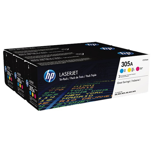 (3) Toner HP #305A Ljet Pro 300 M351 Pro 400 M451  3x2.600p. - MULTIPACK 3-COLORES C/M/Y