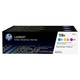 (3) Toner HP LjC.#128 LjC. CM1410 CM1415 CP1525 3x1.300p. - MULTIPACK 3-COLORES C/M/Y