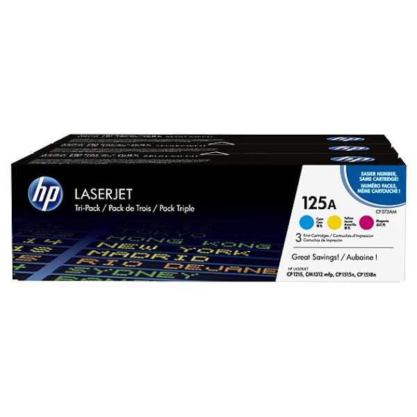 (3) Toner HP #125 LjC.CP1210 1215 1515 1518 CM1312 3x1.400p. - MULTIPACK 3-COLORES C/M/Y