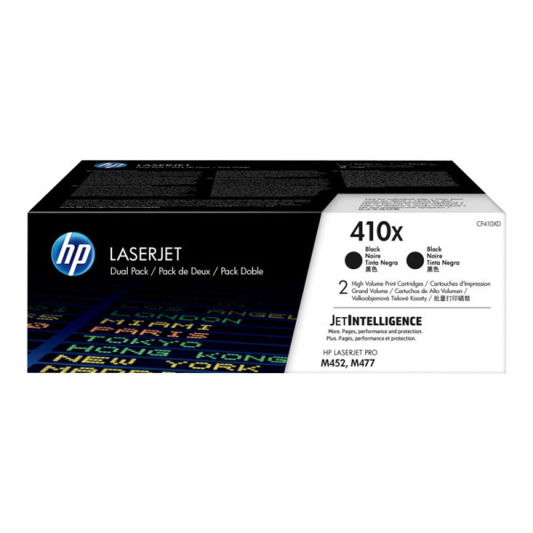 (2) Toner HP #410X negro M452 M377 M477 2x6.500p. - (doble-pack)