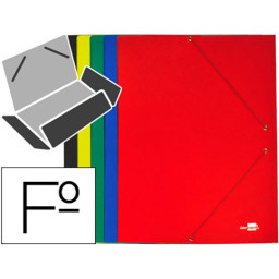 Carpeta LIDERPAPEL gomas FOLIO 3 solapas Colores surtidos