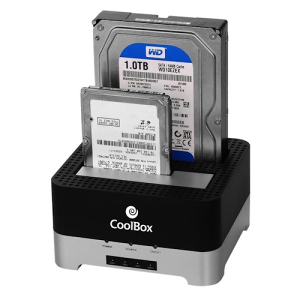 Duplicador COOLBOX disco duro SATA. USB 3.0 Docking doble Botón