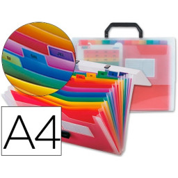 Carpeta LIDERPAPEL beautone clasificador fuelle poliprop.DIN A4 - 13 departamentos, Cheques