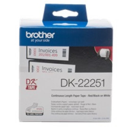Cinta continua DK adh.blanc impresión negro y rojo 62mmx15,2m solo para QL800 QL810W QL820NWB