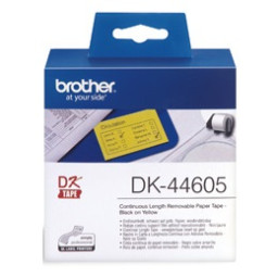Cinta continua DK papel adhes.removible 62mmx30,48 amarilla, p. QL570 QL700 QL710 QL720 QL1050 QL1060