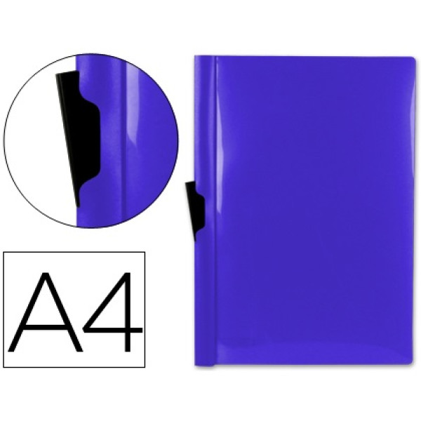 Carpeta LIDERPAPEL dossier pinza lateral DIN-A4 polipropileno azul, para 60h pinza deslizante