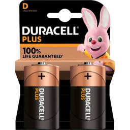 (2) Pilas DURACELL Plus Power LR20 - tipo D 1,5V, Duralock, alcaline, blister