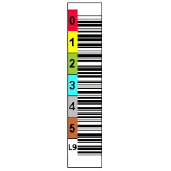 Etiqueta Ultrium LTO-9 - 6dig. Vert./Color/barcode/ Etiqueta Ultrium LTO-9 - 6dig. Vert./Color/barcode/