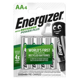 (4) Pilas ENERGIZER Recargable AA - HR6 2000mAh, 12V, NiMH - 4x Accu Recharge Power Plus