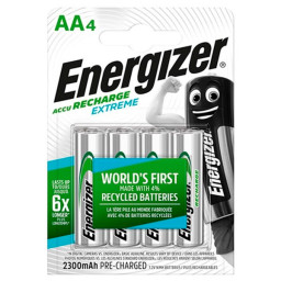 (4) Pilas ENERGIZER Recargable AA - HR6 2300mAh, 12V, NiMH - 6x Accu Recharge Extreme