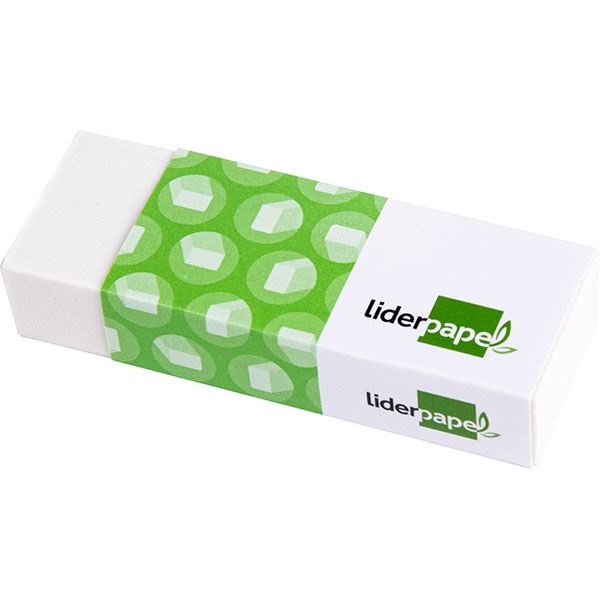 Goma de borrar LIDERPAPEL blanca 12x20x40mm (74290)