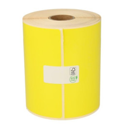 Rollo etiquetas térmicas 50x25mm 2500et. transf.térm.core 25mm, couché fondo amarillo