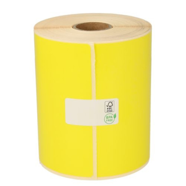 Rollo etiquetas térmicas 50x25mm 2500et. transf.térm.core 25mm, couché fondo amarillo