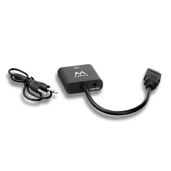 EWENT adaptador vídeo HDMI/M a VGA/H con audio jack 3.5mm y cable 10cm EWENT adaptador vídeo HDMI/M a VGA/H con audio jack 3.5mm y cable 10cm