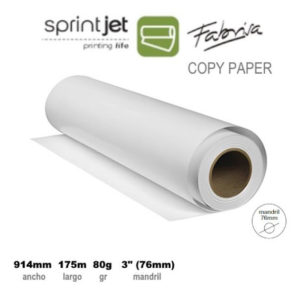 Rollo papel plotter FABRISA COPY 80gr 36 Rollo papel plotter FABRISA COPY 80gr 36