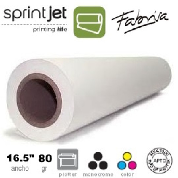 Rollo papel plotter FABRISA plus 80gr 16,5 Rollo papel plotter FABRISA plus 80gr 16,5