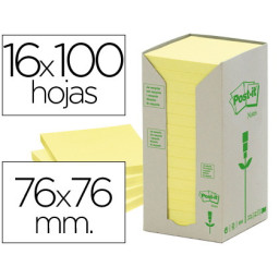(16) Bloc notas POST-IT 76x76mm papel reciclado 100h/bloc - Torre