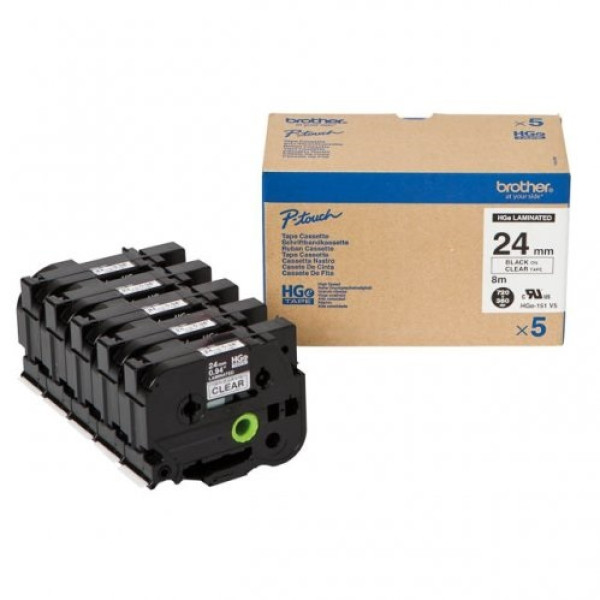 (5) C.24mm BROTHER HGe negro sobre plateado alta calidad - (caja de 5 unidades)