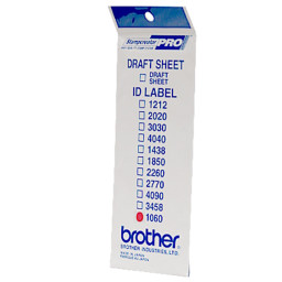 (12) BROTHER etiquetas identificación 10x60mm DRAFT SHEET ID LABEL Stamp Creator
