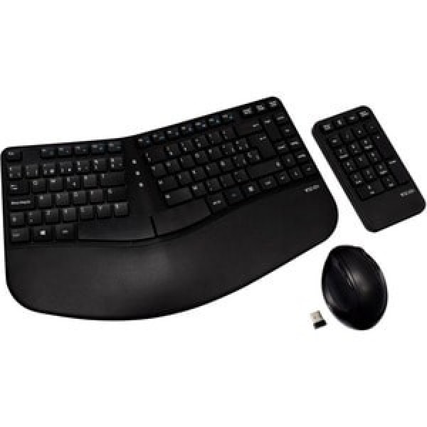 V7 Teclado Combo Ergonomico profesional CKW400ES inalambrico RF USB 1600 dpi