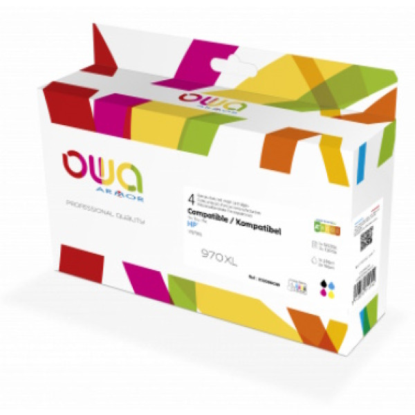 Ct. reman. OWA: HP 970XL negro + 971XL 3-colores pack 4 (comp.CN625AE/CN626AE/CN627AE/CN628AE)