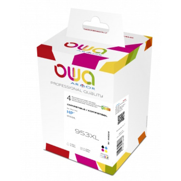 Ct. reman. OWA: HP 953XL negro + 3-colores pack 4 (comp.L0S70AE/F6U16AE/F6U17AE/F6U18AE)